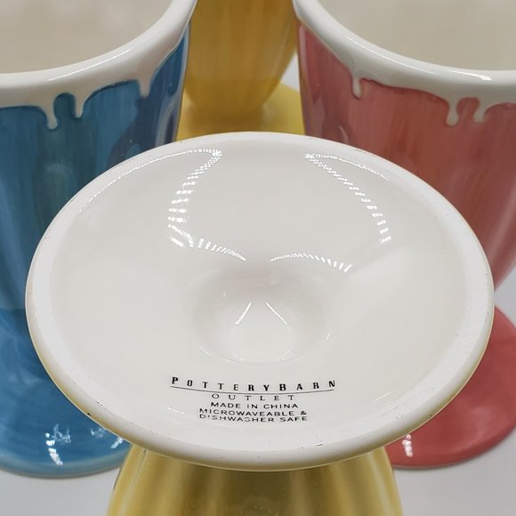 Pottery Barn Outlet Milkshake Ceramic Glass (6) & Spoons (6) - Picture 6 of 16